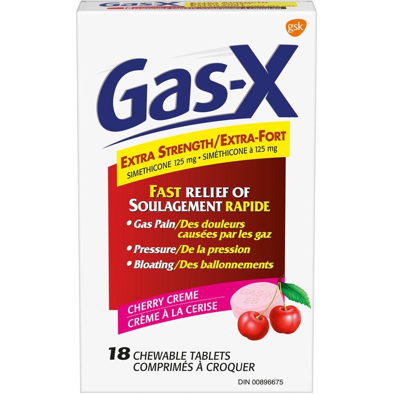 Gas-X Extra Strength Chewable Gas Relief Tablets with Simethicone 125 mg, Cherry flavor