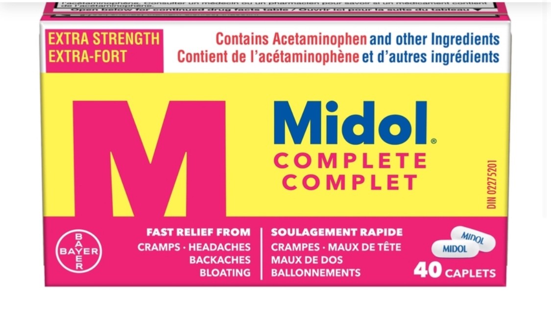 Midol Complete Menstrual Pain Relief Caplets, 40 Count