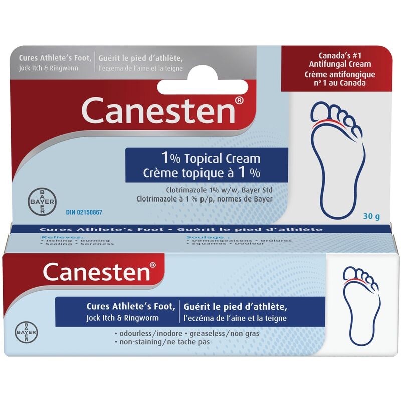 Canesten Antifungal Topical Cream Cure 30g for Athlete’s Foot