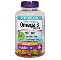 Webber Naturals - Omega 3 Capsules 900mg-120 soft gels